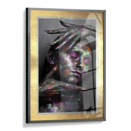 Quadro Decorativo Mulher com Glitter Colorido