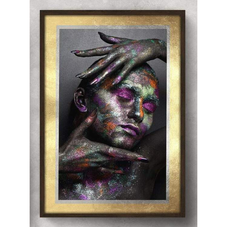 Quadro Decorativo Mulher com Glitter Colorido