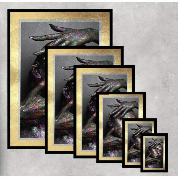 Quadro Decorativo Mulher com Glitter Colorido