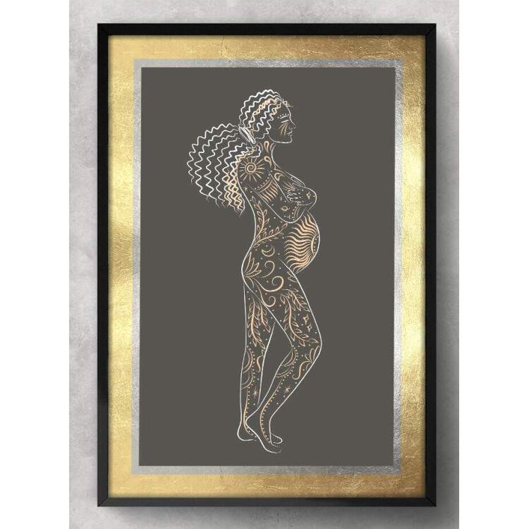 Quadro Decorativo Mulher Gravida Abstrato