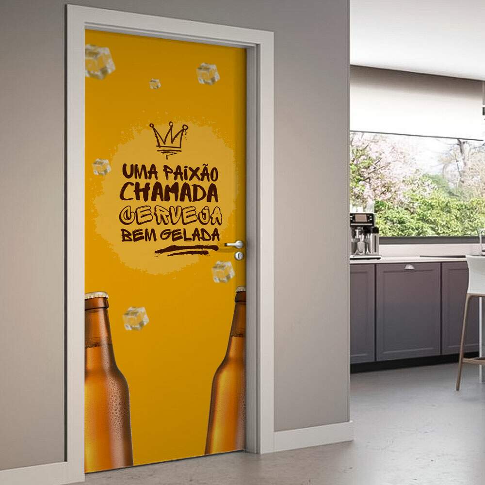 Adesivo Para Porta Uma Paixo Chamada Cerveja