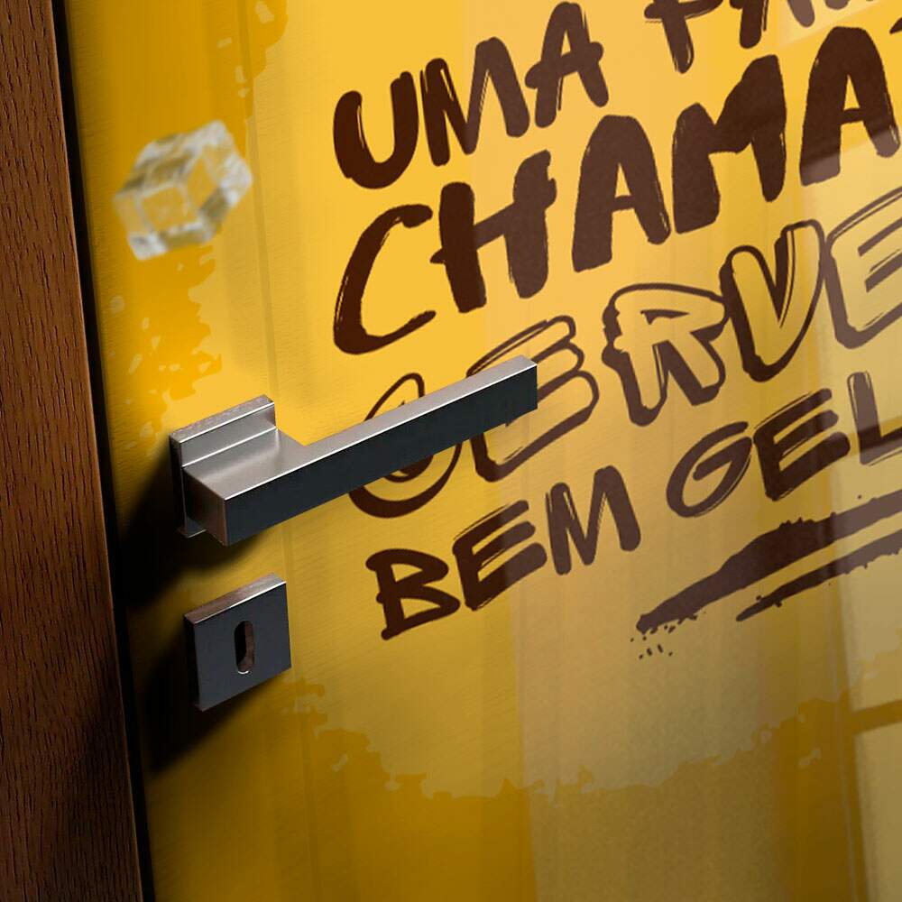 Adesivo Para Porta Uma Paix�o Chamada Cerveja