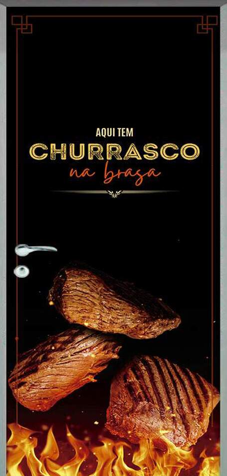 Adesivo Para Porta Aqui Tem Churrasco