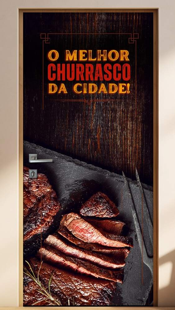 Adesivo Para Porta O Melhor Churrasco