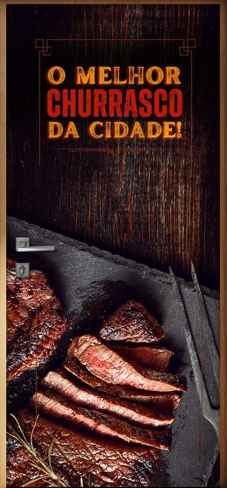 Adesivo Para Porta O Melhor Churrasco