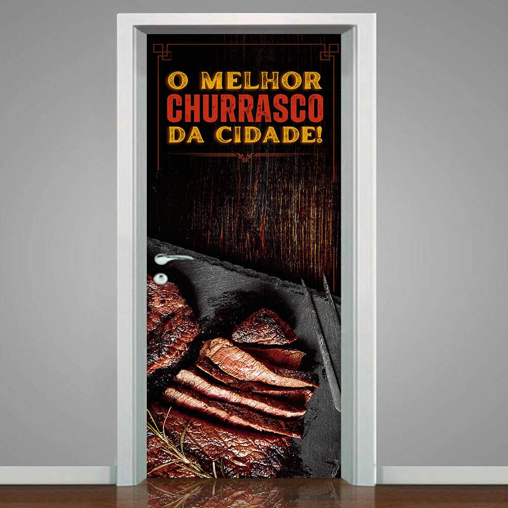 Adesivo Para Porta O Melhor Churrasco