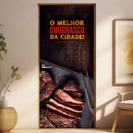 Adesivo Para Porta O Melhor Churrasco