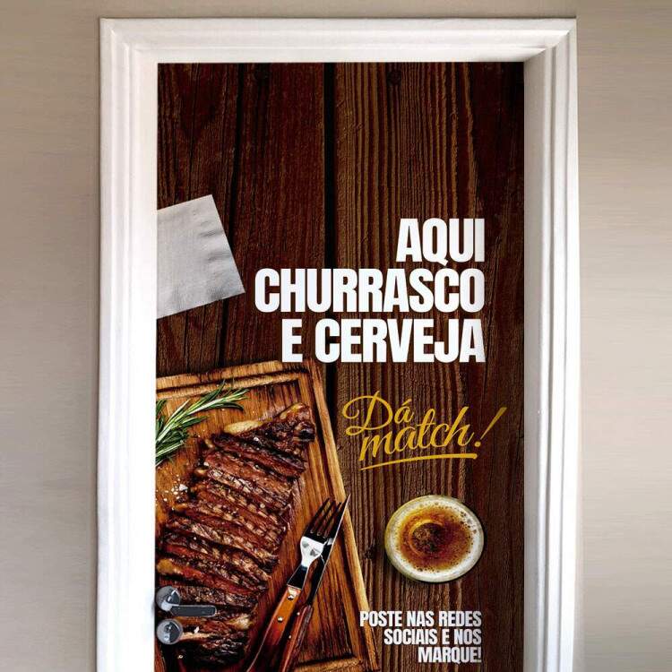 Adesivo Para Porta Churrasco E Cerveja