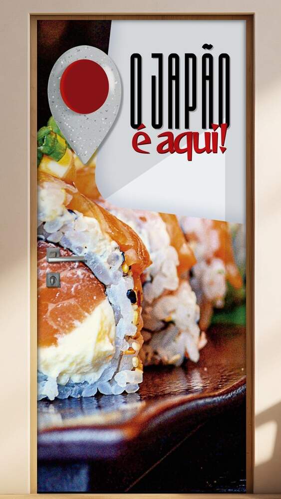 Adesivo Para Porta O Jap�o � Aqui