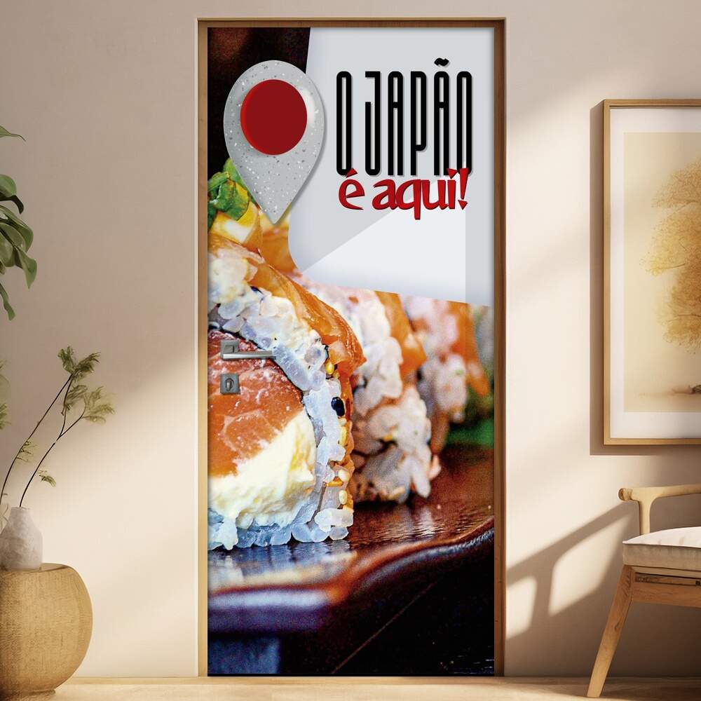 Adesivo Para Porta O Japo  Aqui