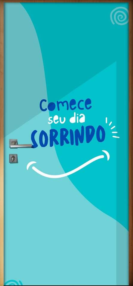 Adesivo Para Porta Comece Seu Dia Sorrindo
