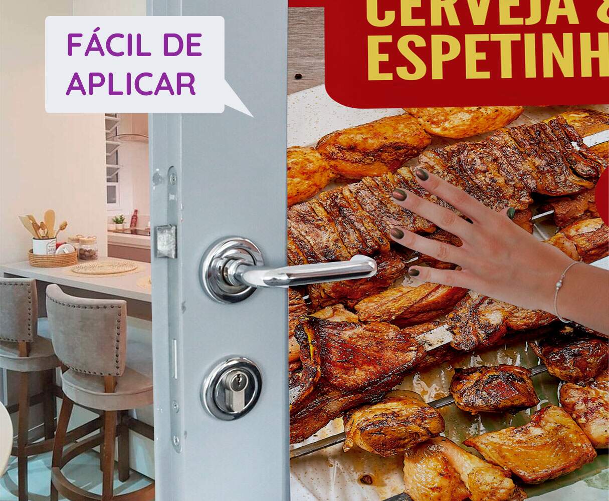 Adesivo Para Porta Amigos, Cerveja E Espetinho
