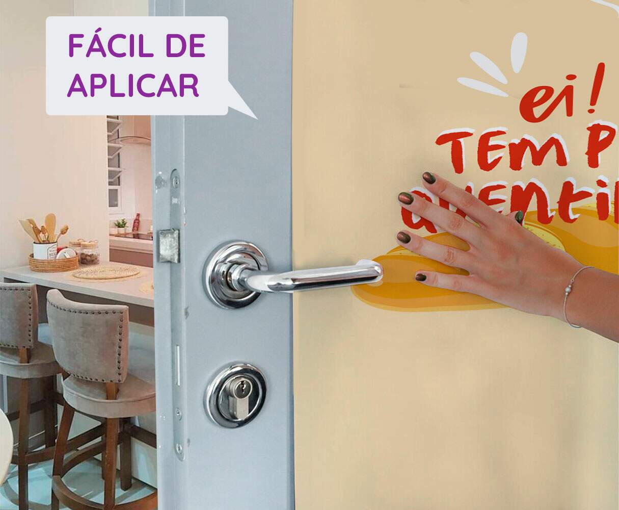 Adesivo Para Porta Tem P�o Quentinho