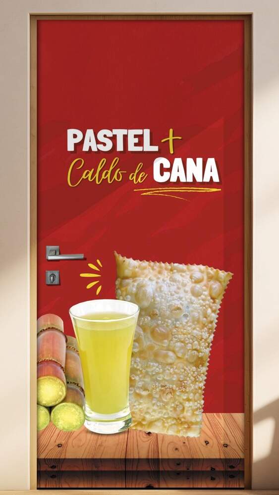 Adesivo Para Porta Pastel Mais Caldo De Cana