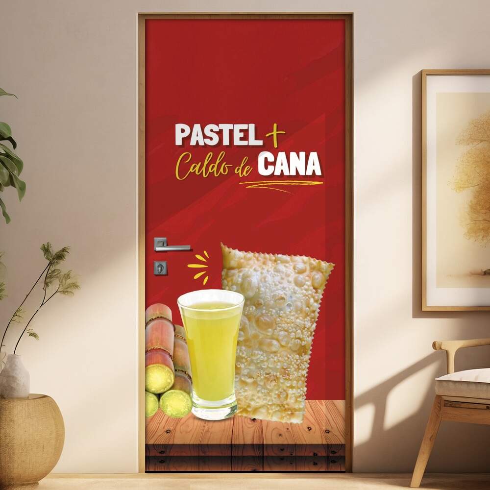 Adesivo Para Porta Pastel Mais Caldo De Cana