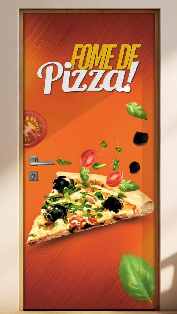 Adesivo Para Porta Fome De Pizza