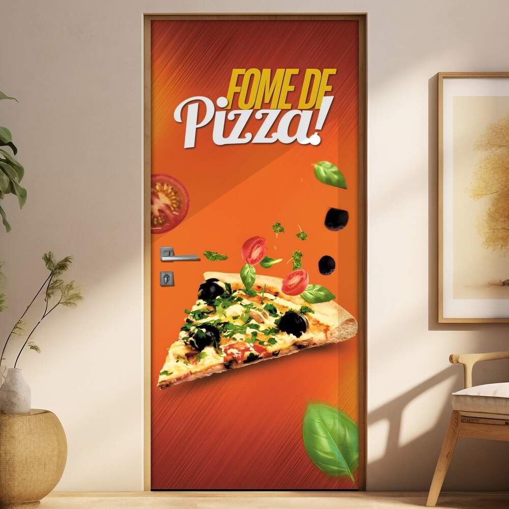 Adesivo Para Porta Fome De Pizza