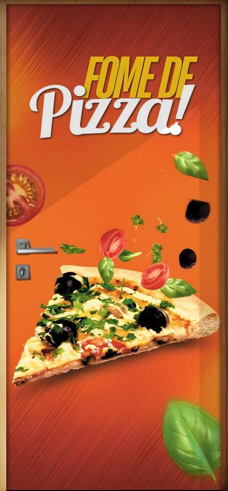 Adesivo Para Porta Fome De Pizza