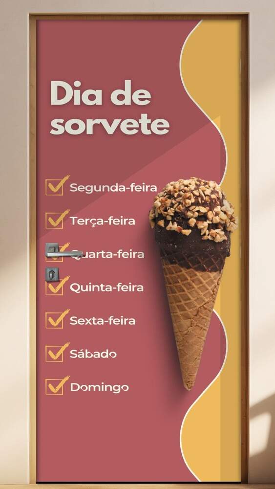 Adesivo Para Porta Dia De Sorvete