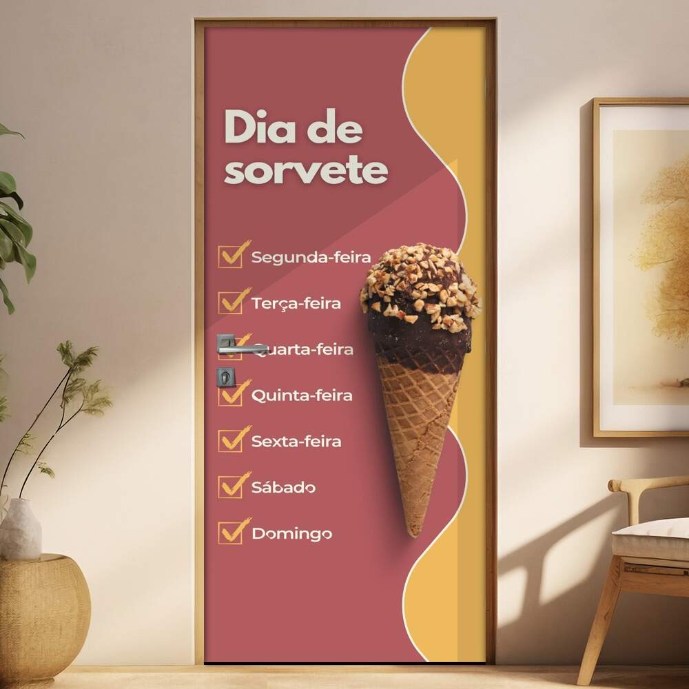 Adesivo Para Porta Dia De Sorvete