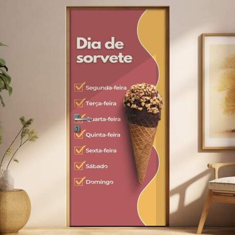 Adesivo Para Porta Dia De Sorvete