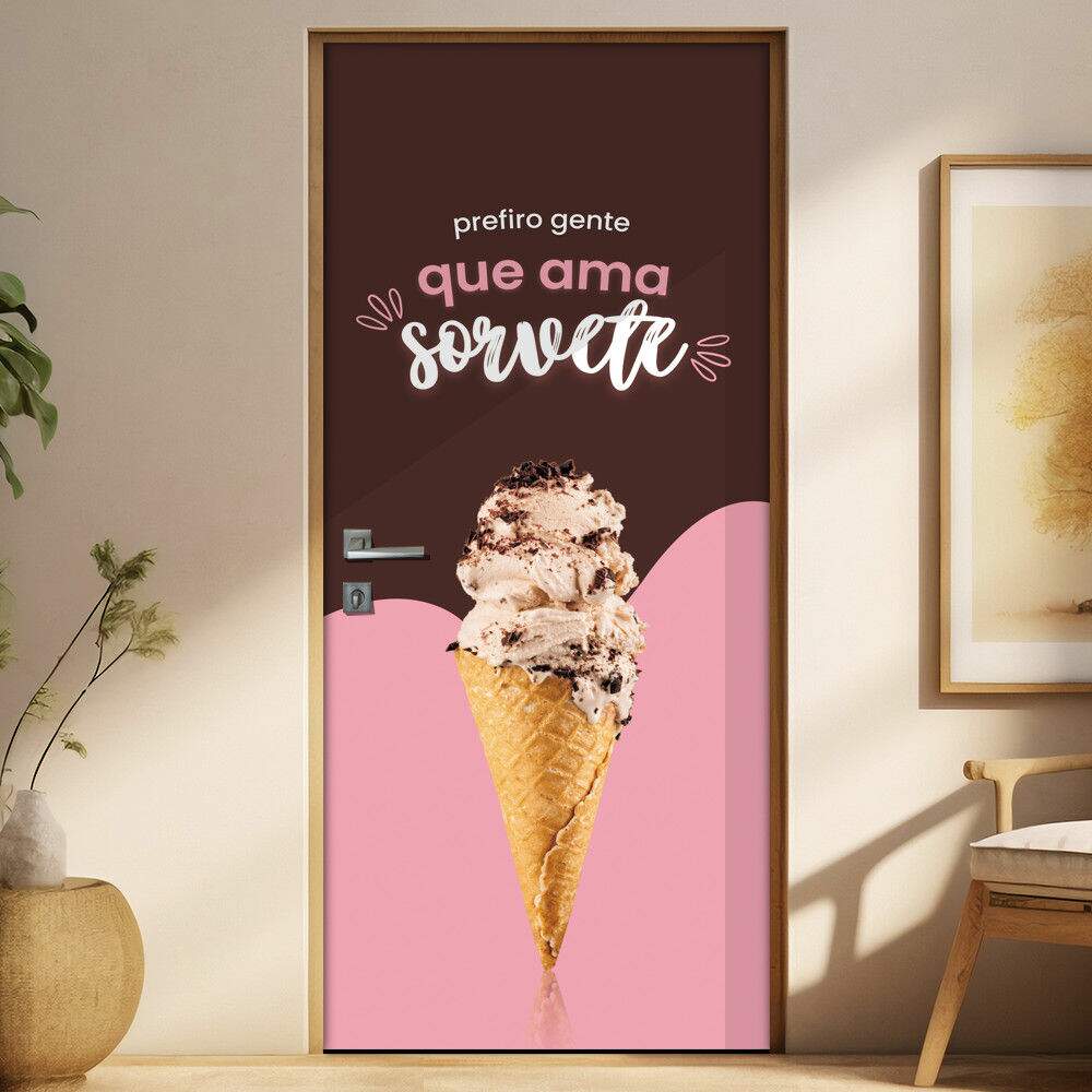 Adesivo Para Porta Gente Que Ama Sorvete