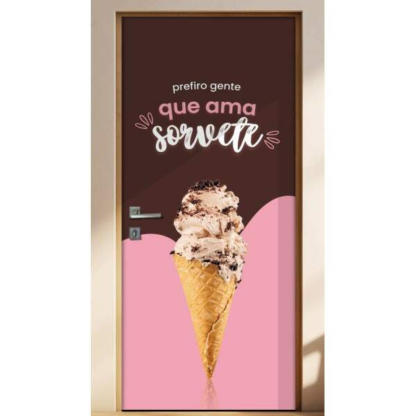 Adesivo Para Porta Gente Que Ama Sorvete