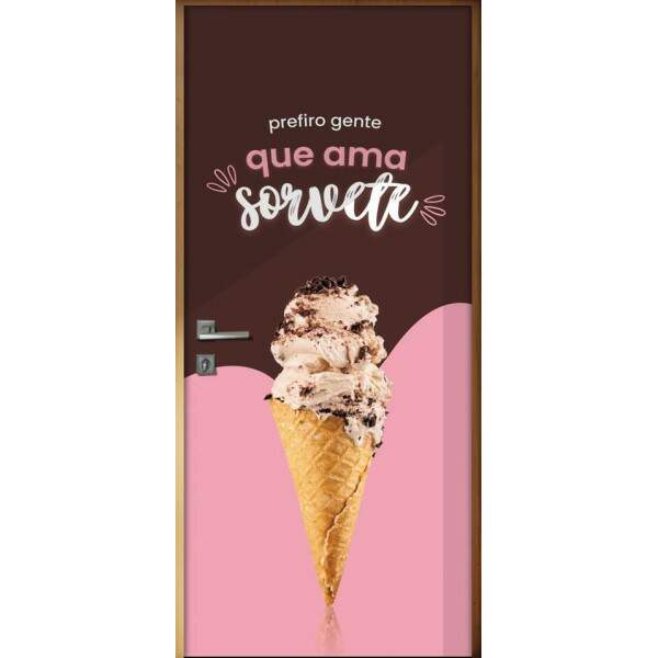 Adesivo Para Porta Gente Que Ama Sorvete