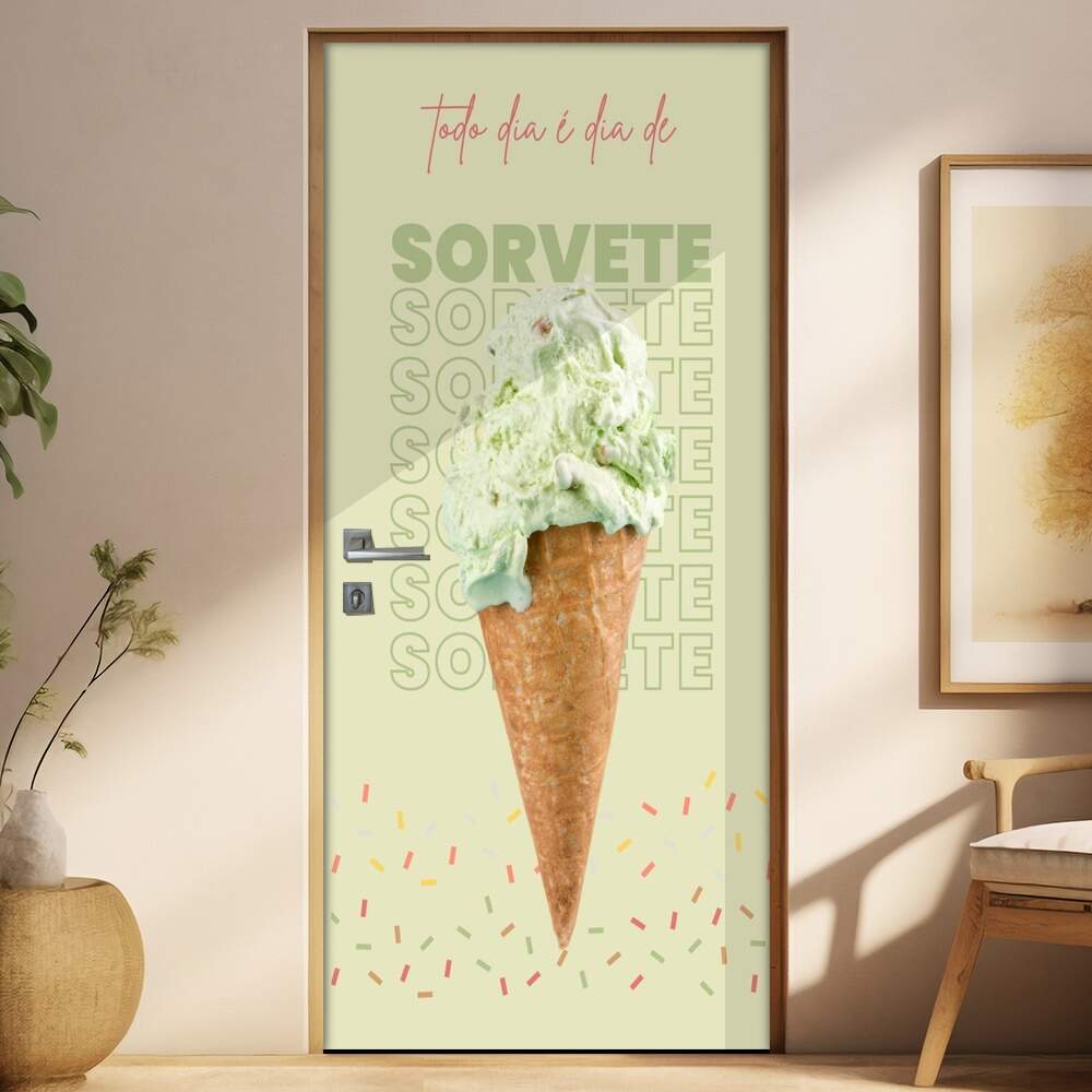 Adesivo Para Porta Todo Dia  Dia De Sorvete