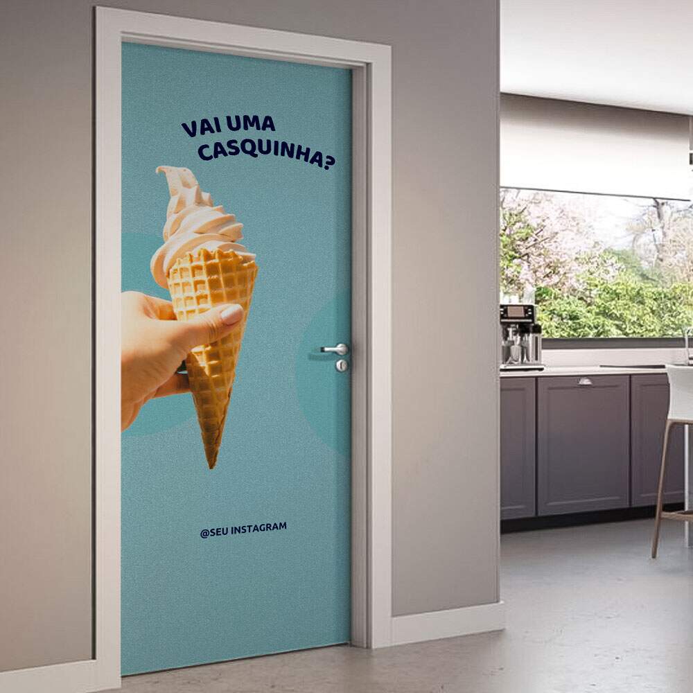 Adesivo Para Porta Vai Uma Casquinha