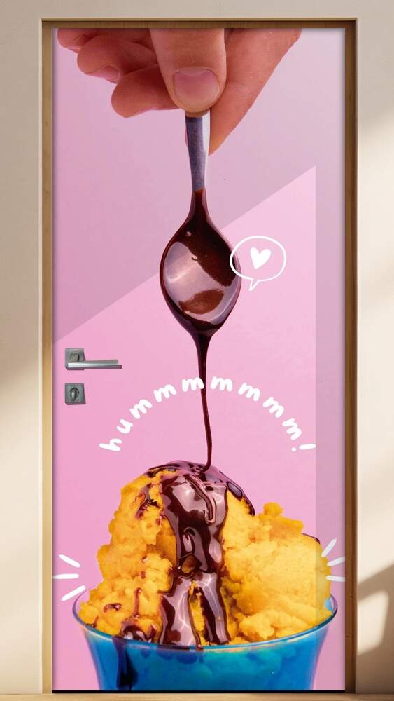 Adesivo Para Porta Hummm! Sorvete