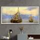Quadro Decorativo Slim Pintura Barco a Vela