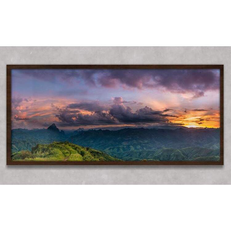 Quadro Decorativo Slim Montanhas Ao Anoitecer