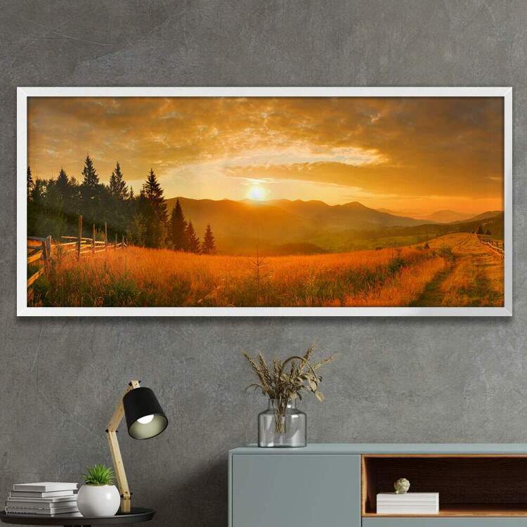 Quadro Decorativo Slim Por no Sol na Fazenda