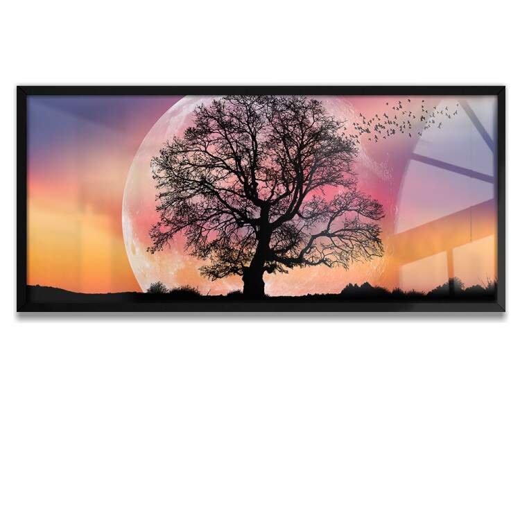 Quadro Decorativo Slim Por no Sol com Lua