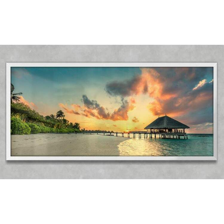 Quadro Decorativo Slim Quiosque na Praia