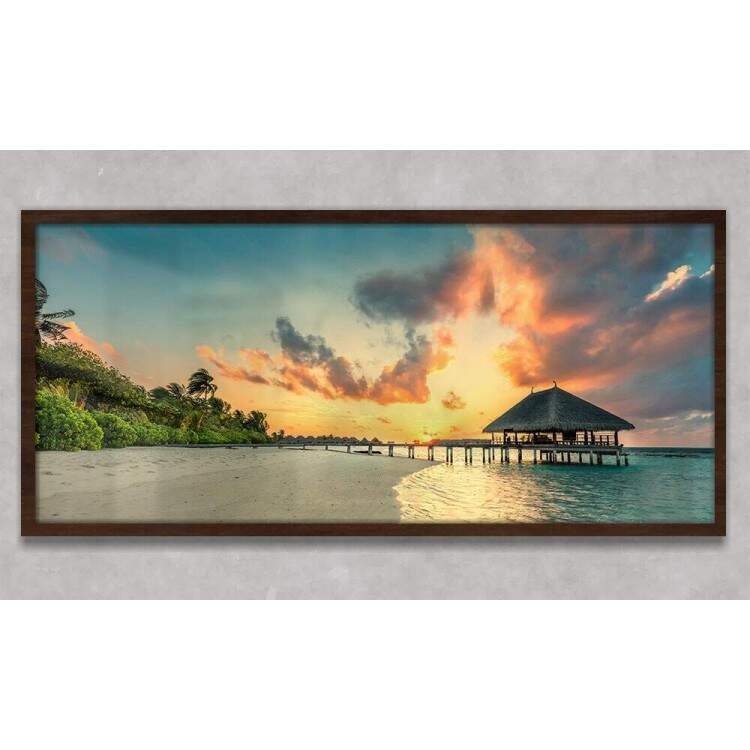 Quadro Decorativo Slim Quiosque na Praia