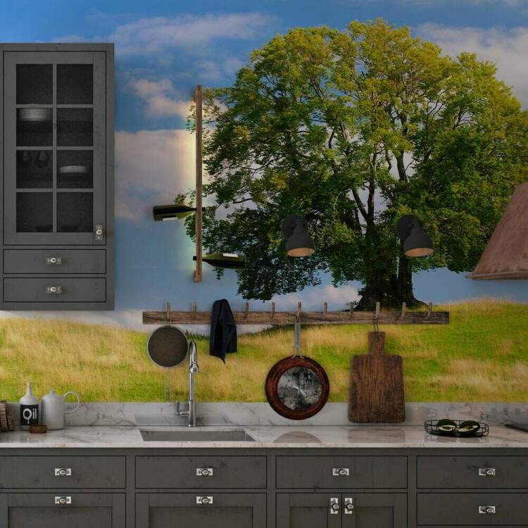 Papel de Parede Paisagem Pasto e rvore MP