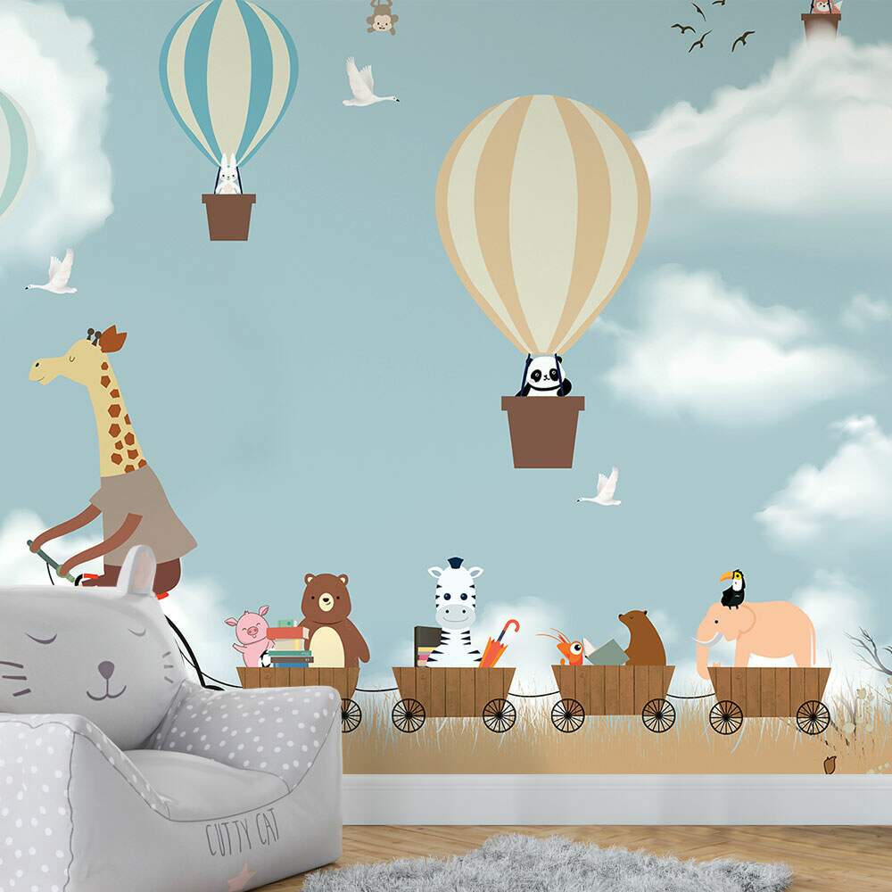 Papel de Parede Animaizinhos no C�u com Bal�es MP