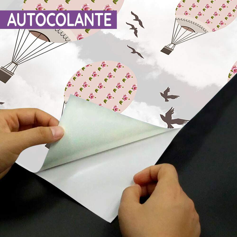 Papel de Parede Bal�es com Flores e Passarinhos MP