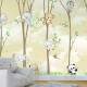 Papel de Parede Floresta Amarela Ursinhos e Gatinhos na �rvore MP