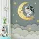 Papel de Parede Gatinho na Lua Nuvens e Estrelas MP