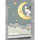 Papel de Parede Gatinho na Lua Nuvens e Estrelas MP