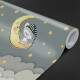 Papel de Parede Gatinho na Lua Nuvens e Estrelas MP