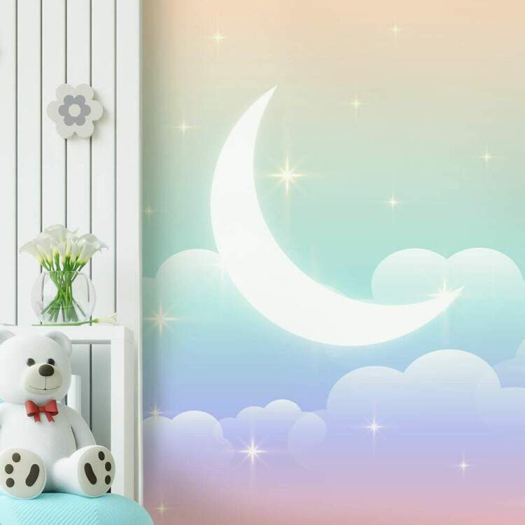 Papel de Parede Lua, Nuvens e Arco-ris MP