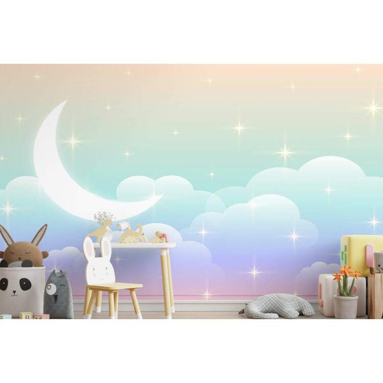 Papel de Parede Lua, Nuvens e Arco-ris MP