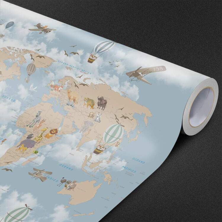 Papel de Parede Mapa-Mundi 01 3D