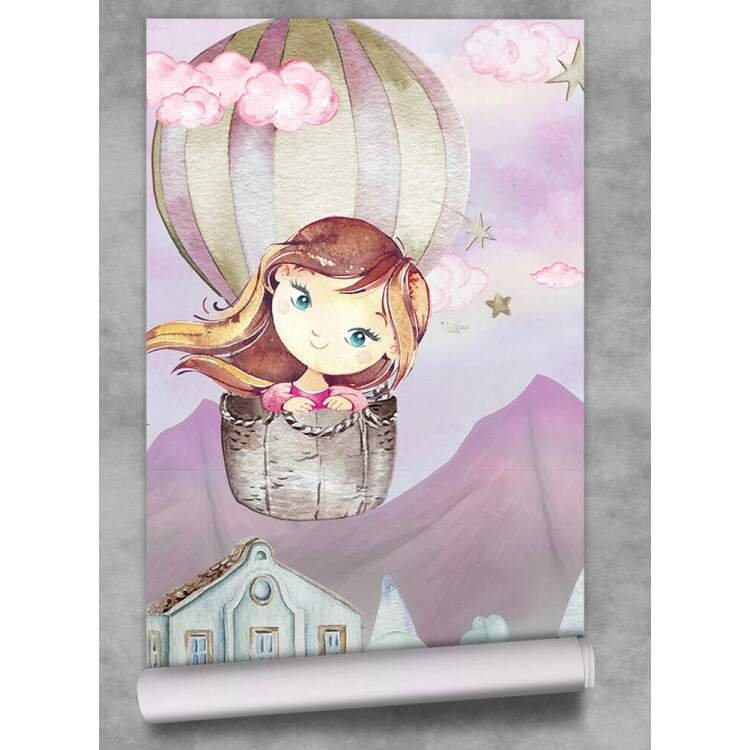Papel de Parede Menina na Lua e Montanhas MP