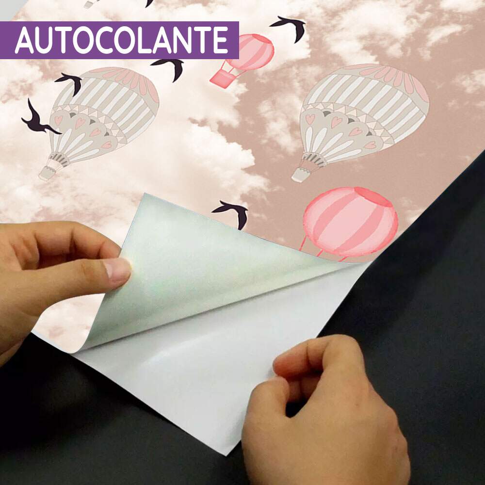 Papel de Parede Bal�es com P�ssaros em C�u Bege MP