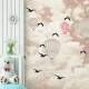 Papel de Parede Bal�es com P�ssaros em C�u Bege 3D